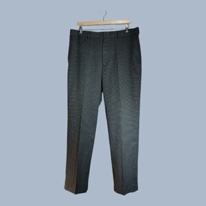 Savane Gray Black Duotone Houndstooth Pattern Dress Slacks 36 x 30 Hemmed to 28”